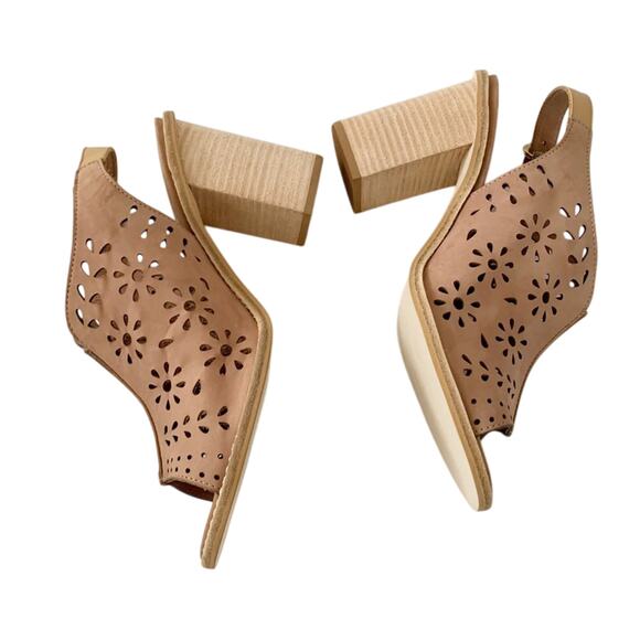 Anthropologie Lucia Cut Out Sandals 8.5 Tan NEW - Picture 4 of 12